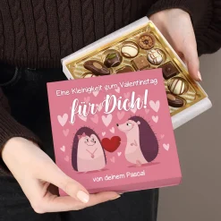 Eine Kleinigkeit zum Valentinstag - 100g Lindt Pralinen mit Ihrem Wunschtext bedruckt