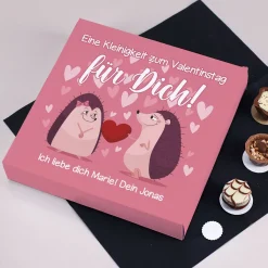 Eine Kleinigkeit zum Valentinstag - 100g Lindt Pralinen mit Ihrem Wunschtext bedruckt