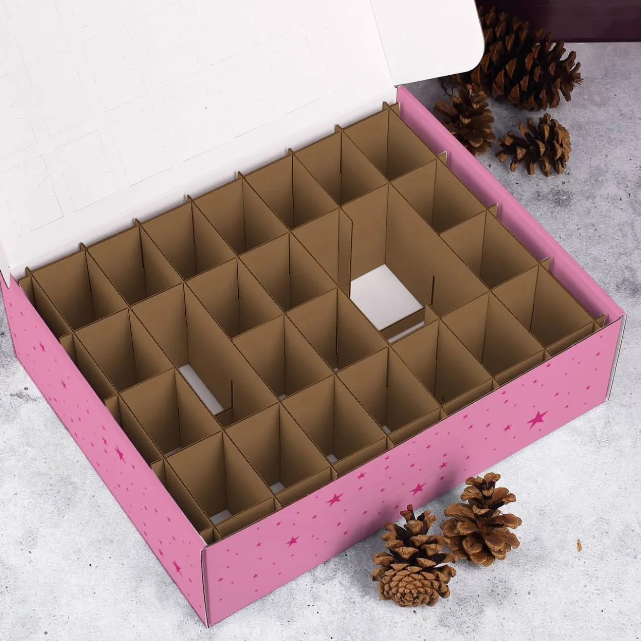 Einhorn - Adventskalender zum selbst Befüllen mit Name und Wunschtext bedruckt