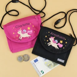 Einhorn Brustbeutel personalisiert mit Name | Geschenk für Mädchen | Farbauswahl
