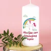 Einhorn Kerze mit Wunschtext