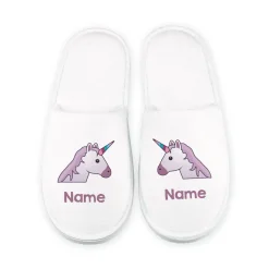 Einhorn-Pantoffeln mit Name