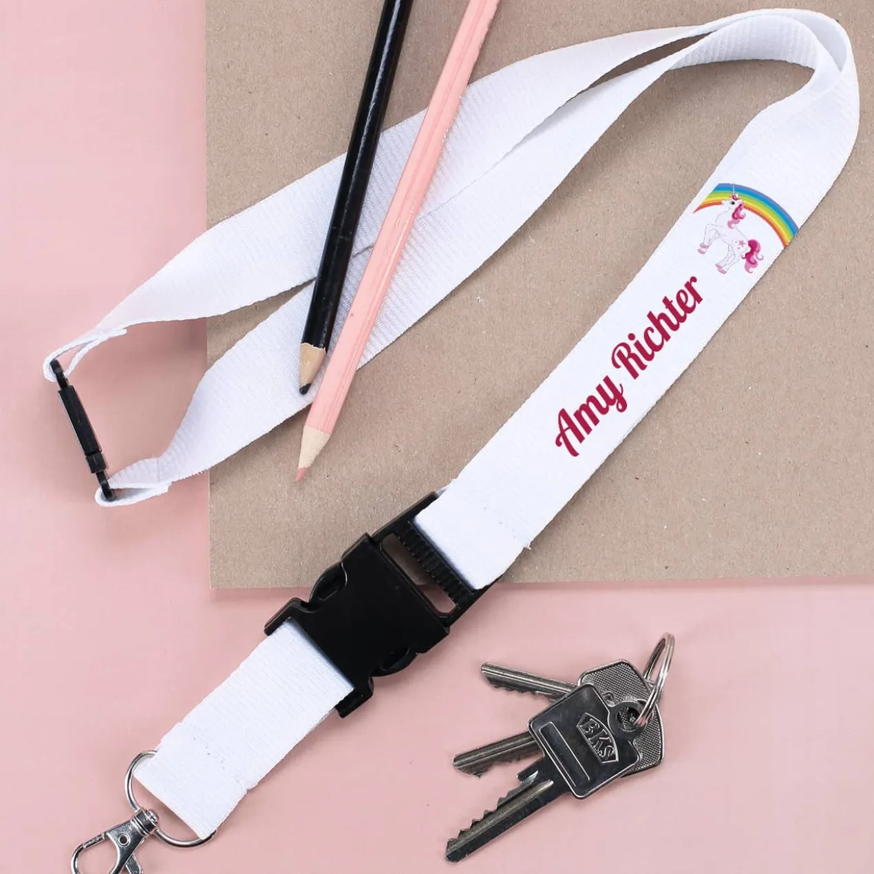 Einhorn Schlüsselband mit Name