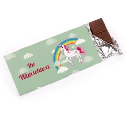 Einhorn Schokolade mit Ihrem Wunschtext