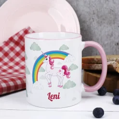 Einhorn Tasse mit Name zur Einschulung