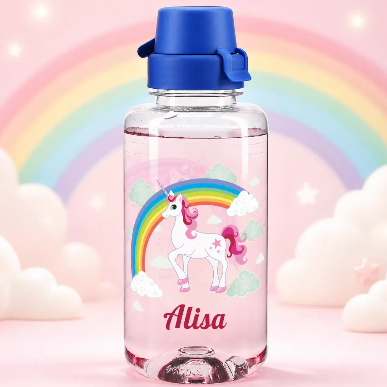 Einhorn Trinkflasche mit Name personalisiert 0,7 L | Geschenk für Mädchen zur Einschulung