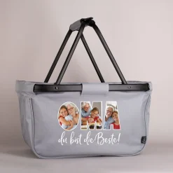 Einkaufskorb für Oma mit eigenen Fotos personalisierbar 