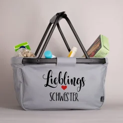 Einkaufskorb mit Lieblings-Motiv und Ihrem Wunschtext bedruckt