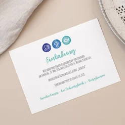 Einladungskarte - Liebe, Hoffnung, Glaube - zur Taufe, Kommunion oder Konfirmation