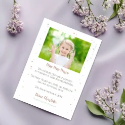 Einladungskarte zum Kindergeburtstag mit Einhornmotiv