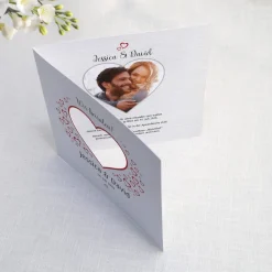 Einladungskarte zur Hochzeit mit Herz-Ausschnitt und Foto