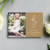 Einladungskarte zur Konfirmation, Kommunion, Taufe mit Foto & Wunschdaten | Blumenkreuz
