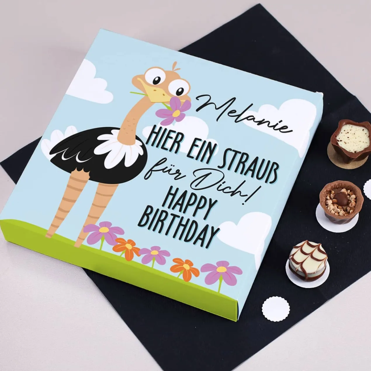 Ein Strauß für Dich - Lindt Pralinen in lustiger Verpackung zum Geburtstag