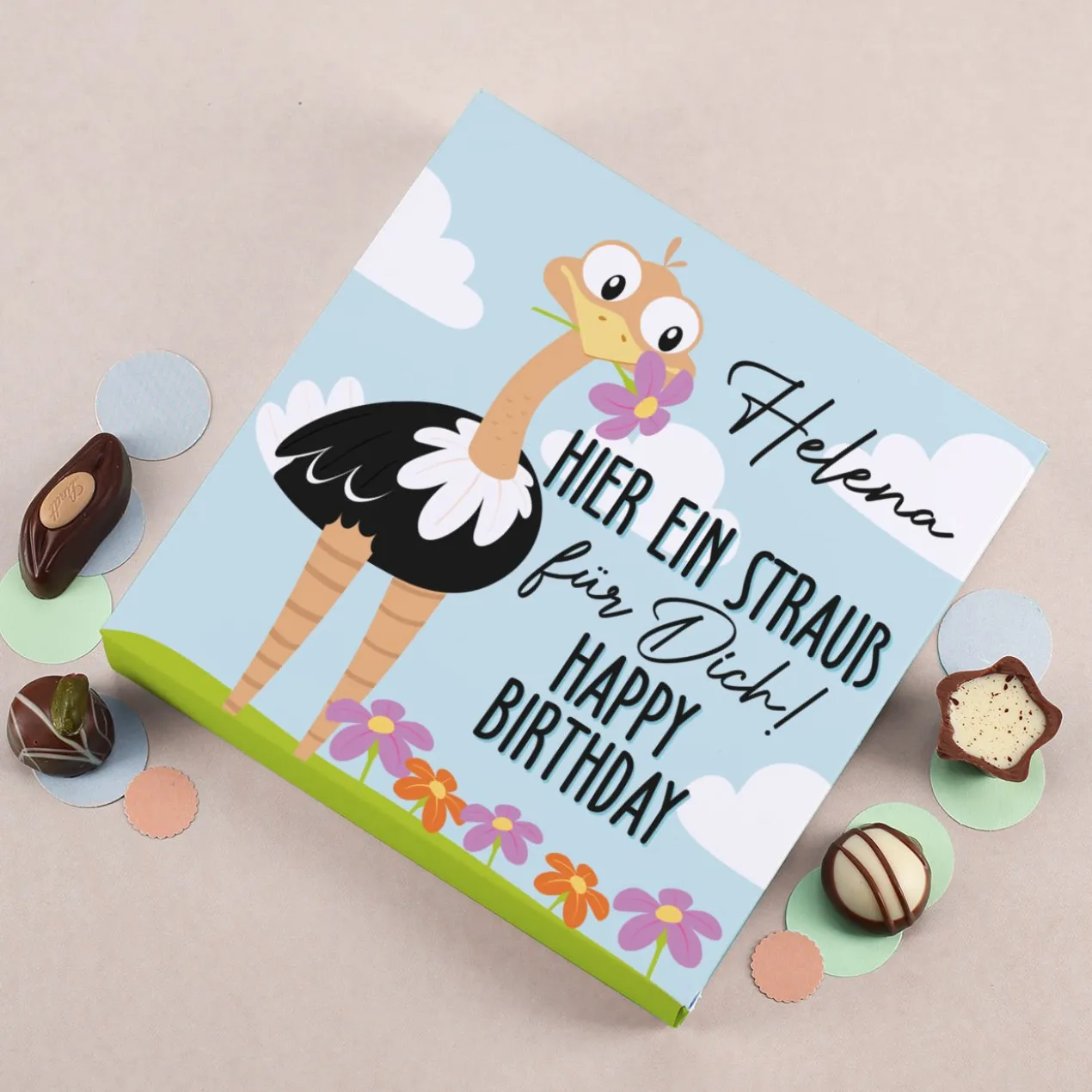 Ein Strauß für Dich - Lindt Pralinen in lustiger Verpackung zum Geburtstag