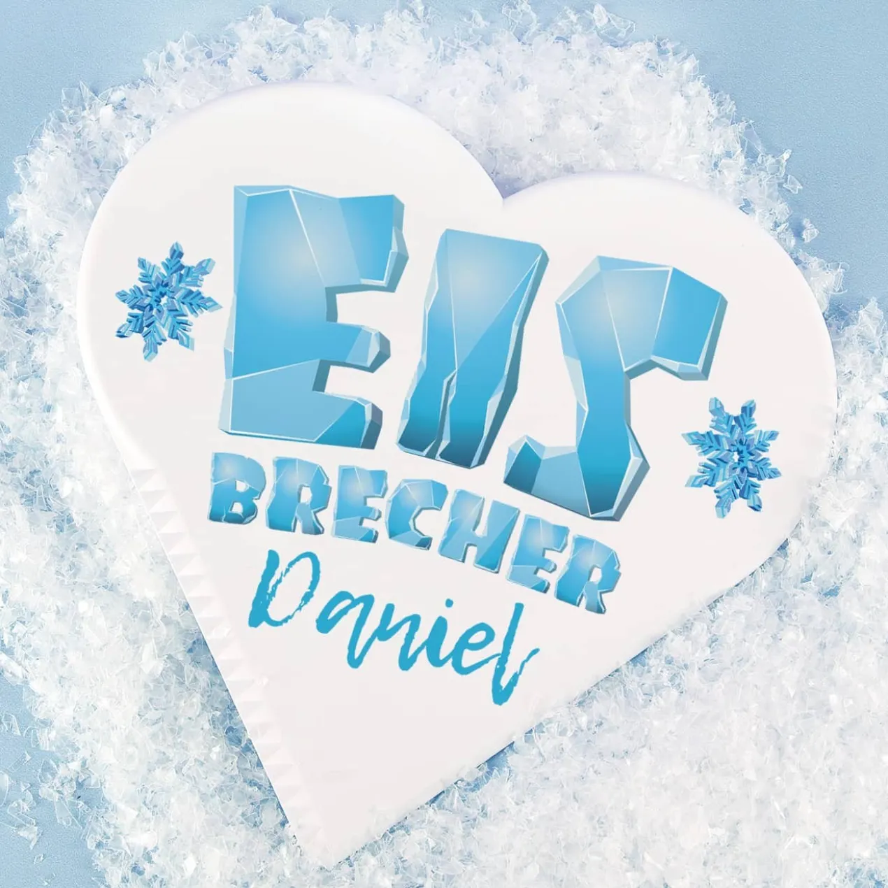 Eisbrecher - Eiskratzer in Herzform mit Namensaufdruck