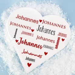 Eiskratzer mit Ihrem Wunschnamen in Herzform