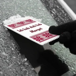 Eiskratzer mit Strickmotiv und Wunschtext