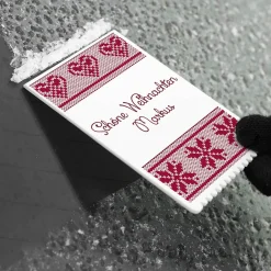 Eiskratzer mit Strickmotiv und Wunschtext