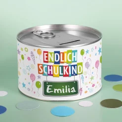 Endlich Schulkind - Aufreiß-Spardose zur Einschulung