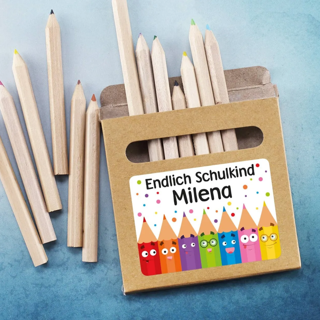 Endlich Schulkind - 12 Buntstifte in kleiner Verpackung