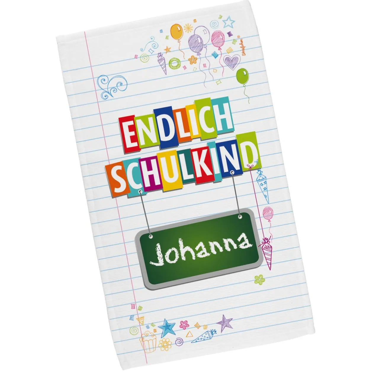 Endlich Schulkind - Handtuch in zwei Größen mit Name