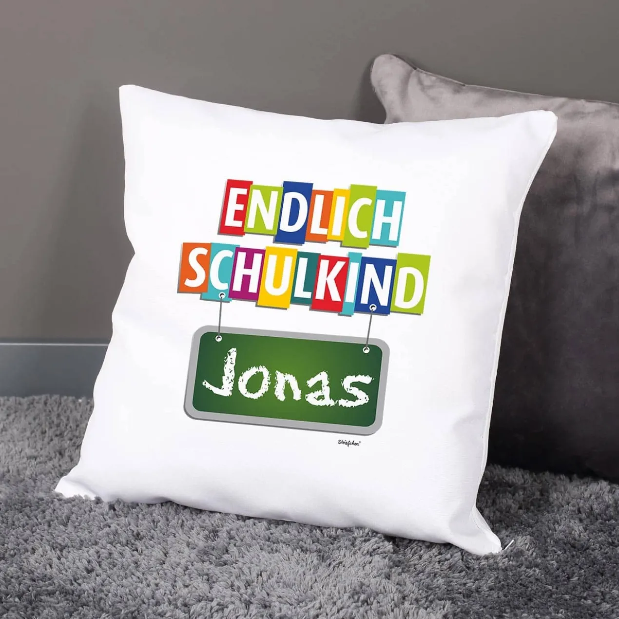 Endlich Schulkind - Kissen mit Name