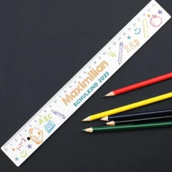 Endlich Schulkind - Lineal mit Namensaufdruck und Wunschtext
