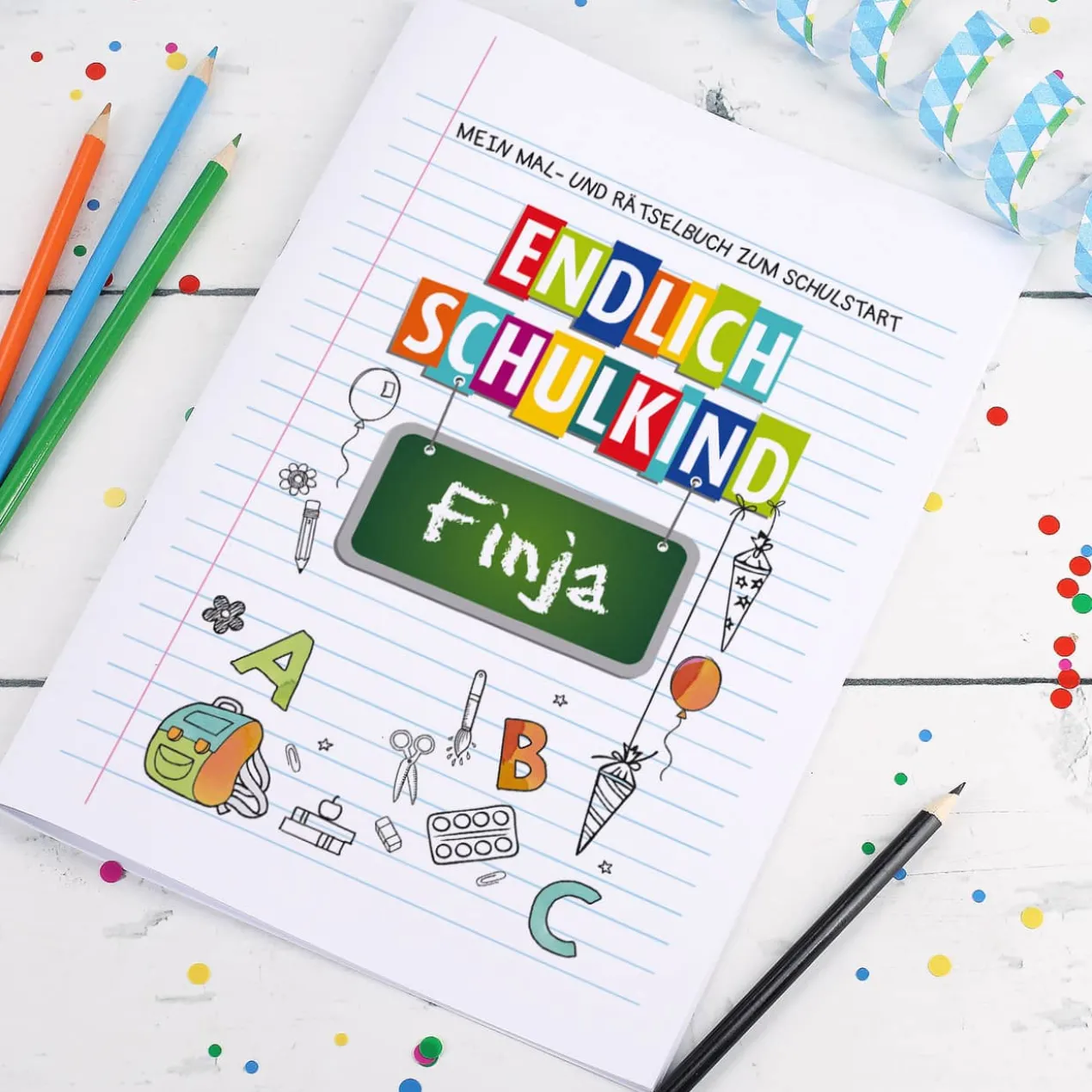 Endlich Schulkind - Malbuch zum Schulanfang mit Name DIN A4