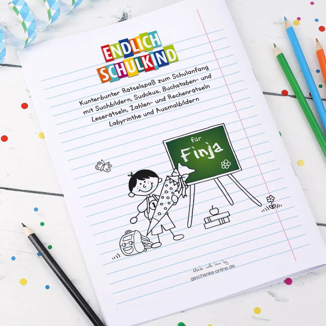 Endlich Schulkind - Malbuch zum Schulanfang mit Name DIN A4