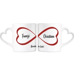 Endlose Liebe - Partnertassen mit Namen und Wunschtext