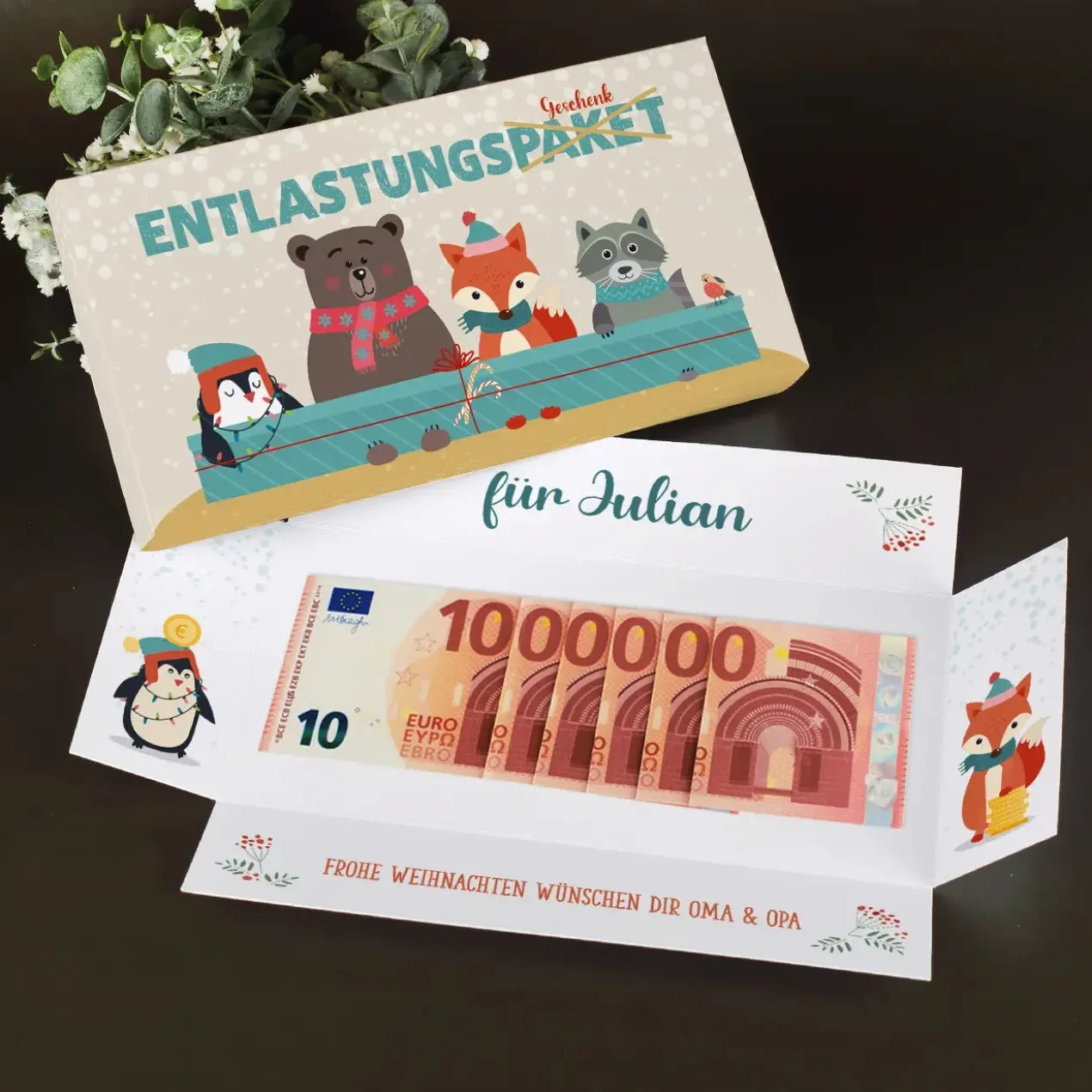 Entlastungspaket - originelle Verpackung für Geldgeschenke
