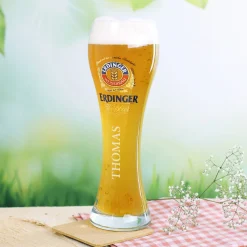 Erdinger Bier-Geschenkset zu Weihnachten, mit graviertem Glas, Weißbier und Flaschenöffner