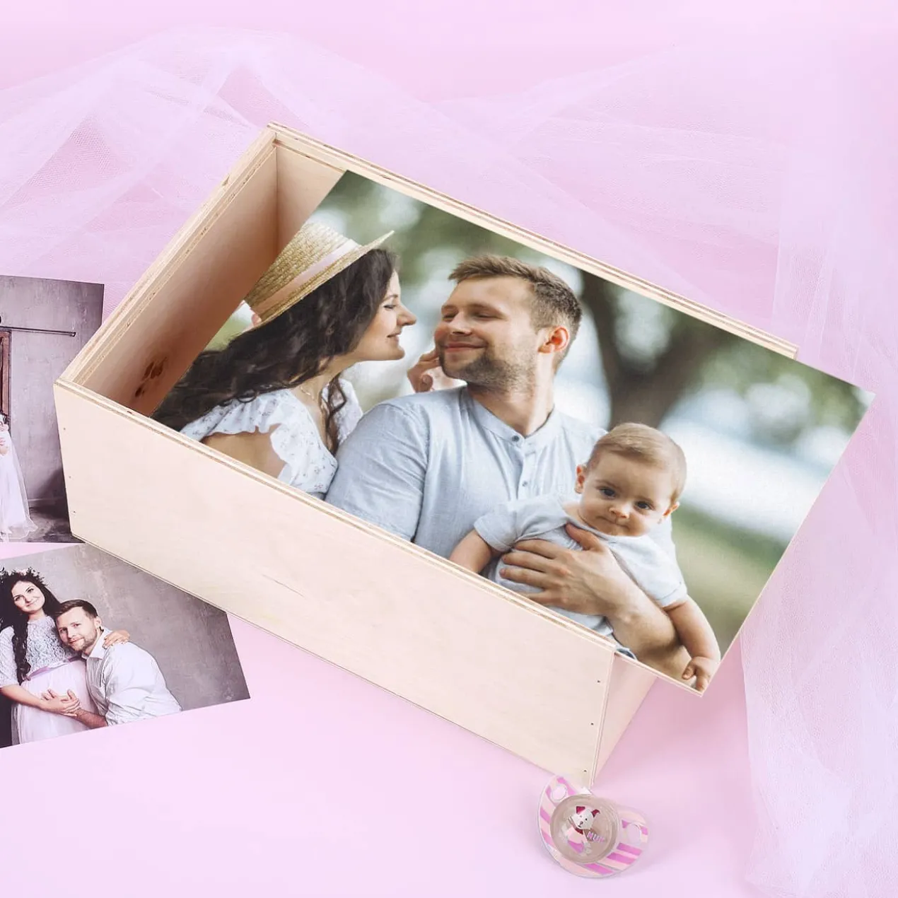 Erinnerungsbox für Fotos mit Ihrem Lieblingsbild bedruckt