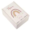 Erinnerungsbox zur Geburt mit Regenbogen für Mädchen