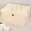 Erinnerungsbox zur Hochzeit personalisiert mit Gravur | clipfritz® Aufbewahrungskiste aus Holz