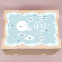 Erinnerungskiste für Jungen personalisierbar mit Geburtsdaten | clipfritz® Aufbewahrungsbox