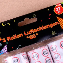 3er Pack Luftschlangen zum 60. Geburtstag