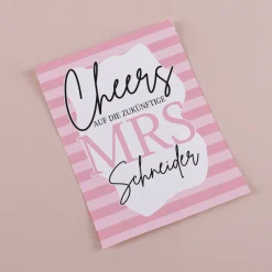 10er Pack Personalisierte Flaschenetiketten für den JGA 9x12cm | Auf die zukünftige Mrs.