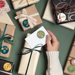 24er Set Aufkleber als DIY Adventskalender personalisiert mit Name | Weihnachtsmotive
