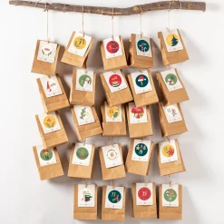 24er Set Aufkleber als DIY Adventskalender personalisiert mit Name | Weihnachtsmotive