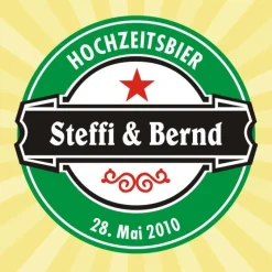 20er Set Bieraufkleber *Hochzeitsbier* mit Namen und Datum