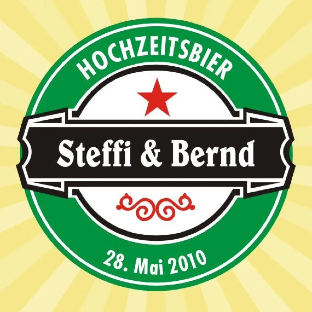 20er Set Bieraufkleber *Hochzeitsbier* mit Namen und Datum