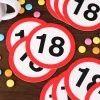 10er - Set Bierdeckel zum 18. Geburtstag mit Verkehrszeichen - Motiv