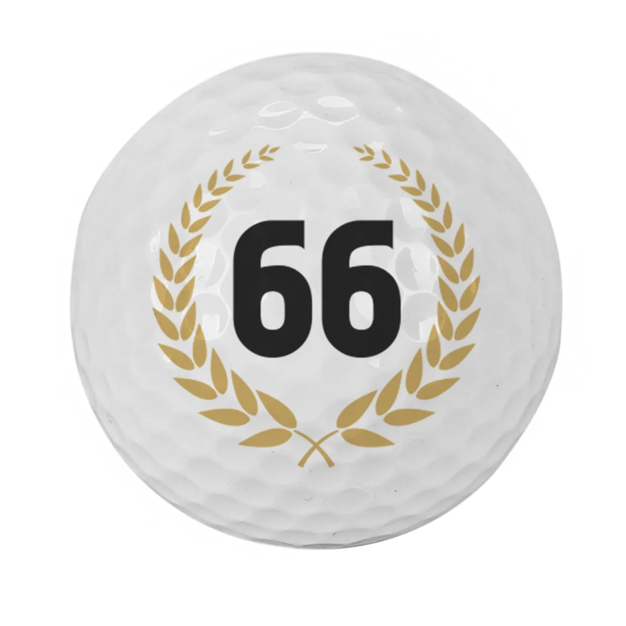 3er Set Golfbälle personalisiert mit Zahl im Lorbeerkranz | Geschenk zum Geburtstag oder Jubiläum