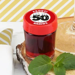 6er Set Kirsch oder Birnenschnaps zum 50. Geburtstag
