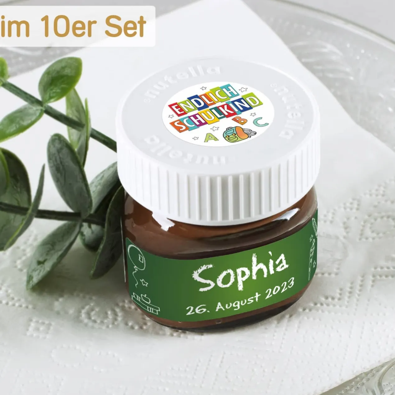 10er Set Nutella als Gastgeschenk zur Einschulung