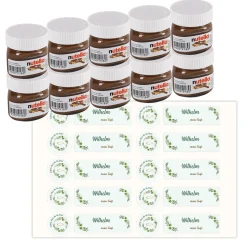 10er Set Nutella als personalisiertes Gastgeschenk zur Taufe, Kommunion & Konfirmation | Ichthys