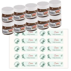 10er Set Nutella Gastgeschenke - Eukalyptus - zur Taufe, Kommunion oder Konfirmation