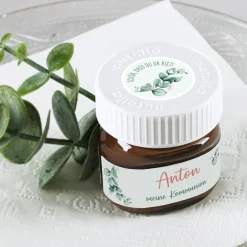 10er Set Nutella Gastgeschenke - Eukalyptus - zur Taufe, Kommunion oder Konfirmation