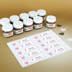 10er Set Nutella Gläschen zur Konfirmation, Kommunion oder Taufe in 3 Farbvarianten